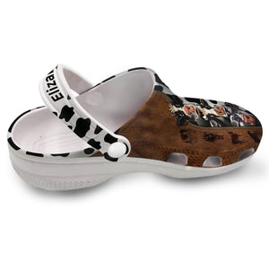 Custom Surprised Cow Clogs Shoes