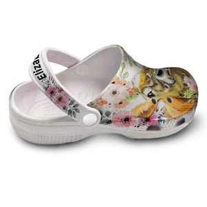 Cow Flower Personalized Clogs Shoes With Your Name