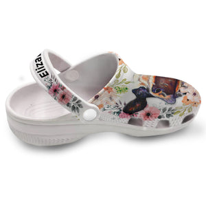 Cow Flower Personalized Clogs Shoes With Your Name