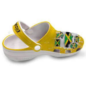 Jamaica Flag Bleached Personalized Clog Shoes