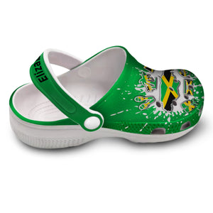Jamaica Flag Bleached Personalized Clog Shoes