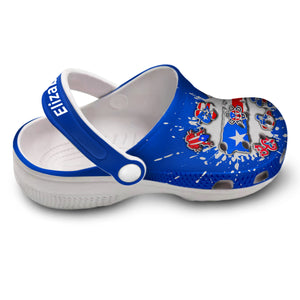 Puerto Rico Clogs Shoes With Flag Bleached