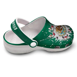 Mexico Flag Bleached Personalized Clog Shoes