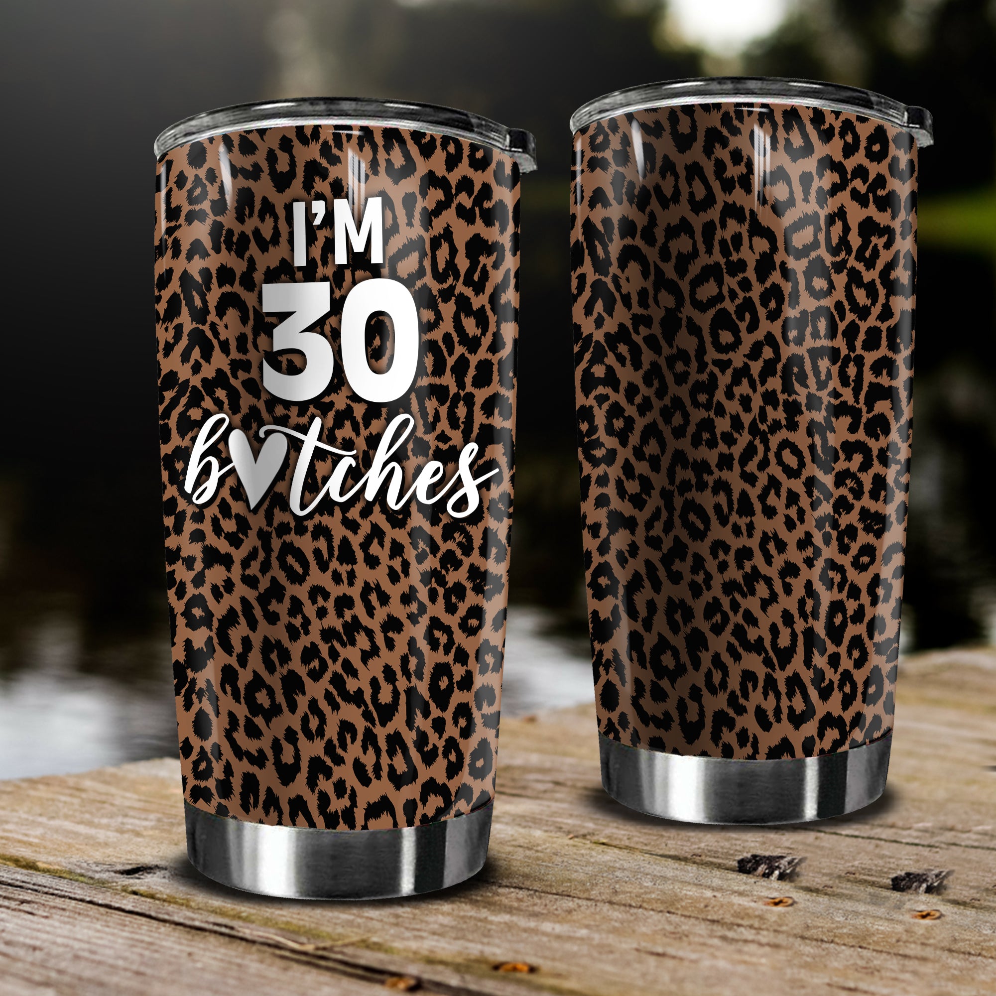 Women Funny 30th Birthday Gifts Tumbler With Leopard Print - Teezalo