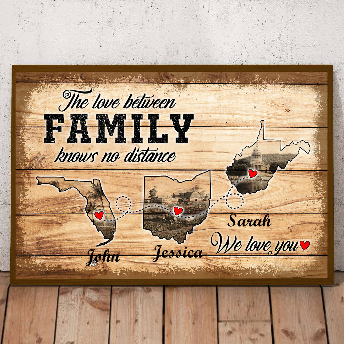 The Love Between Family Knows No Distance Poster, Custom Long Distance ...