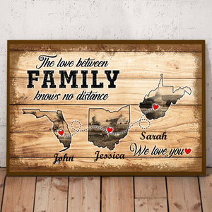The Love Between Family Knows No Distance Poster, Long Distance Family Gift - Poster Long Distance Teezalo
