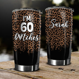 Women Funny Birthday Gifts  Personalized Tumbler With Leopard Print - Tumbler Birthday Teezalo