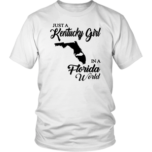 Just A Kentucky Girl In A Florida World T-shirt - T-shirt Teezalo