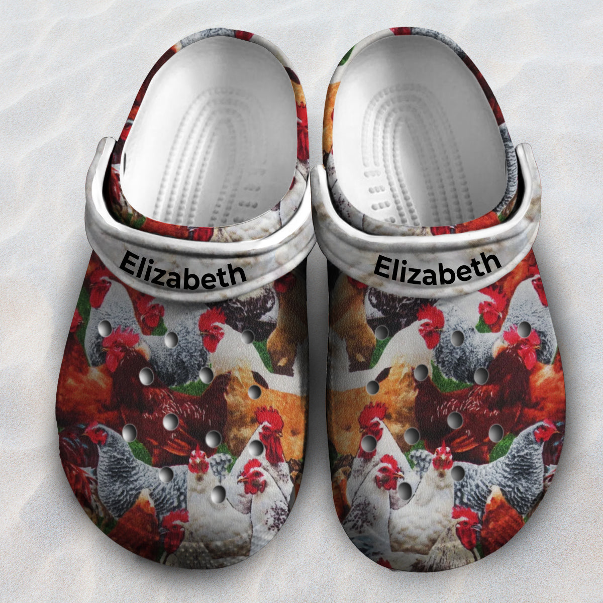 Beautiful Chickens Personalized Clogs Shoes With Your Name