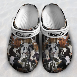 Beautiful Cows Personalized Clogs Shoes With Your Name