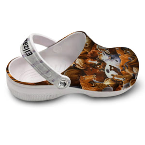 Beautiful Horses Personalized Clogs Shoes With Your Name
