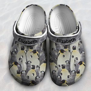 Beautiful Penguins Personalized Clogs Shoes With Your Name