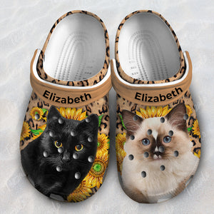 Custom Cat Pet Leopart Personalized Clogs Shoes Gift For Cat Lovers