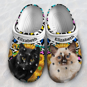 Custom Cat Pet Leopart Personalized Clogs Shoes Gift For Cat Lovers