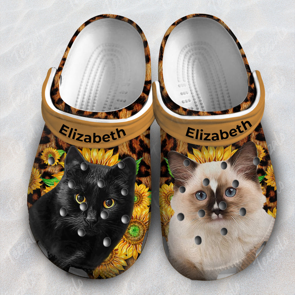 Custom Cat Pet Personalized Clogs Shoes Gift for Cat Lovers HH1003 - Women's US5