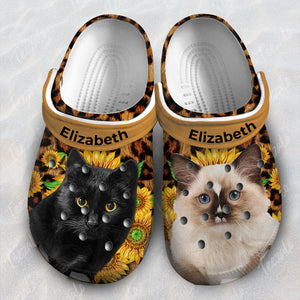 Custom Cat Pet Leopart Personalized Clogs Shoes Gift For Cat Lovers