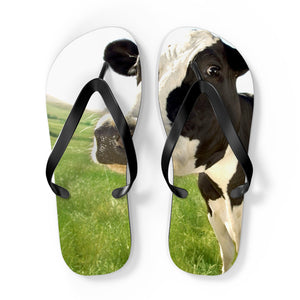 Cow In The Meadow Flip Flops - Flip Flops Pet Teezalo