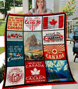 Canada Fleece Blanket With Flag And Sayings