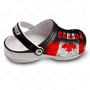 A Half Canada Flag Personalized Clog Shoes - Crocs Born Teezalo