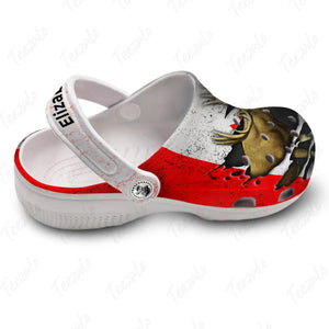 Personalized Moose Canada Flag Clogs Shoes Gift for Canada Lover