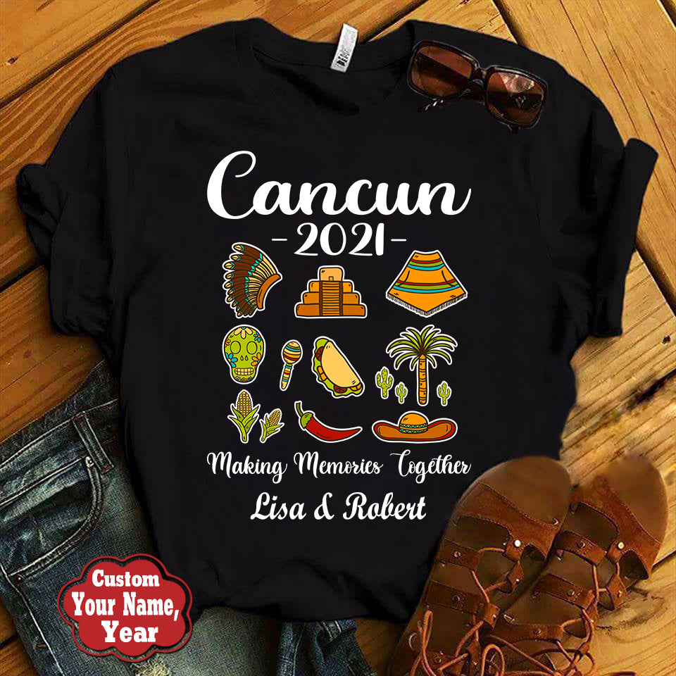 Cancun Family Vacation Personalized T-shirt Making Memories Together - Vacation T-shirt Teezalo
