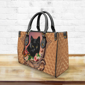 Cat Lover Personalized Leather Handbag With Photo 3
