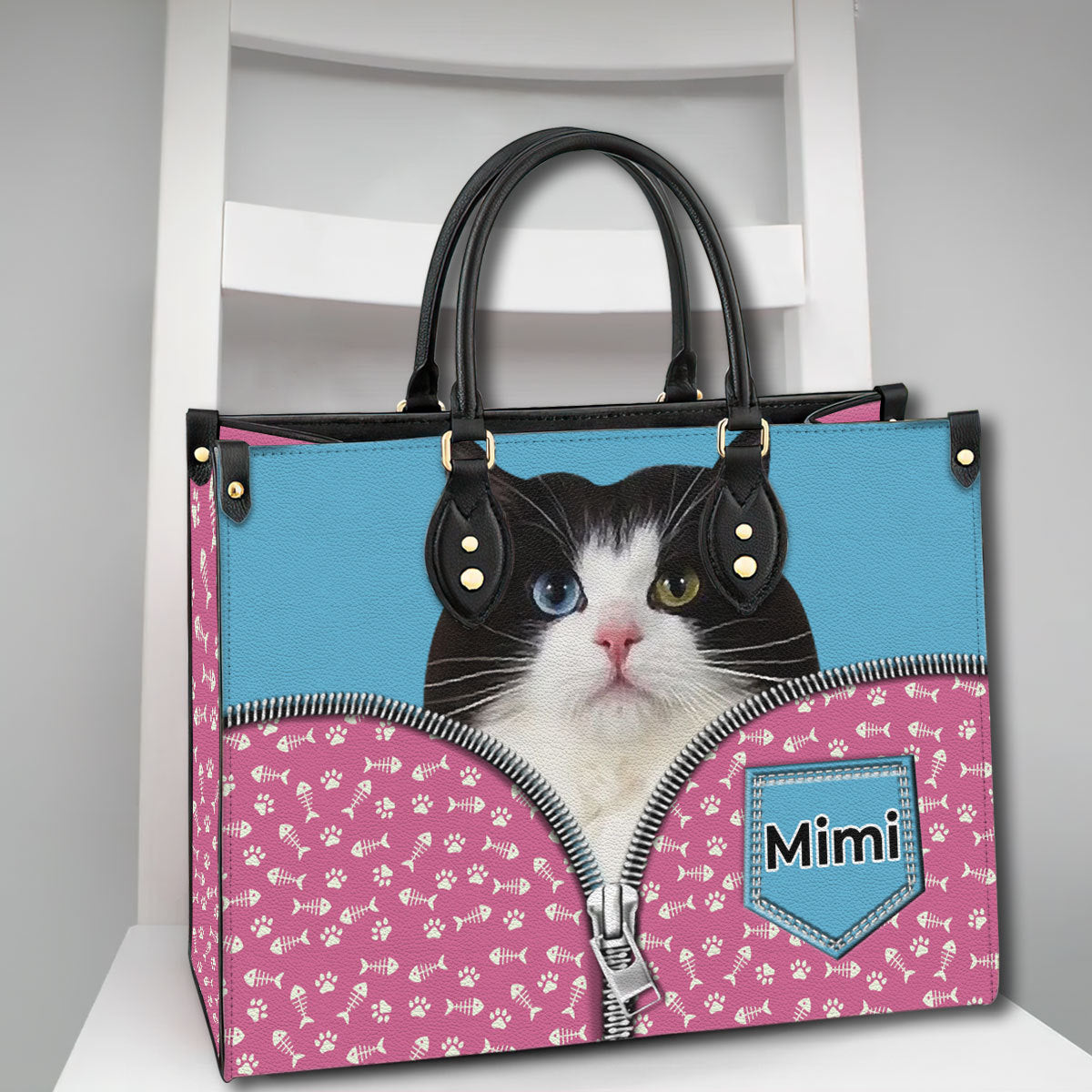 Personalized Cat Leather Handbag, Personalized Gift for Cat Lovers, Cat  Mom, Cat Dad - LD050PS06 - BMGifts