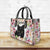 Cat Personalized Leather Handbag With Flower Pattern HH1110