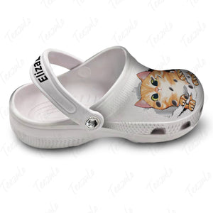 Cat Scratch Personalized Clogs Shoes - Gift For Cat Lovers