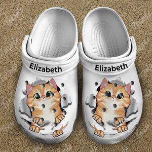 Cat Scratch Personalized Clogs Shoes - Gift For Cat Lovers
