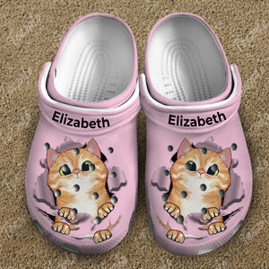 Cat Scratch Personalized Clogs Shoes - Gift For Cat Lovers