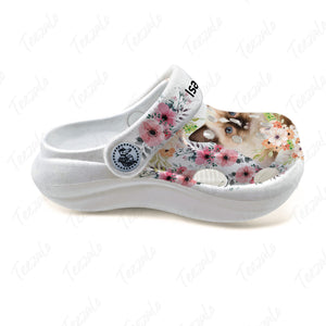 Cat Personalized Clogs Shoes For Kids With Flower Pattern