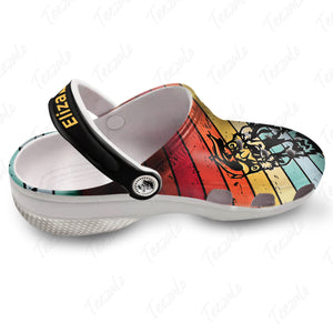 Chicken Personalized Clogs Shoes With Vintage Background