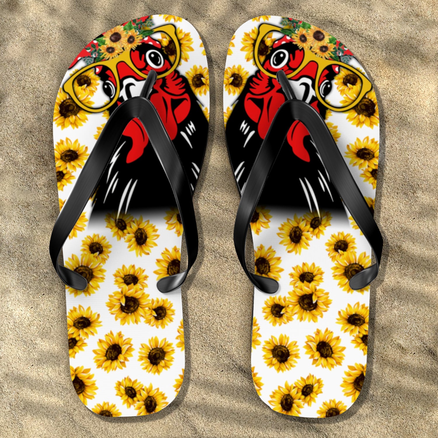 Chicken Flip Flops With Sunflower