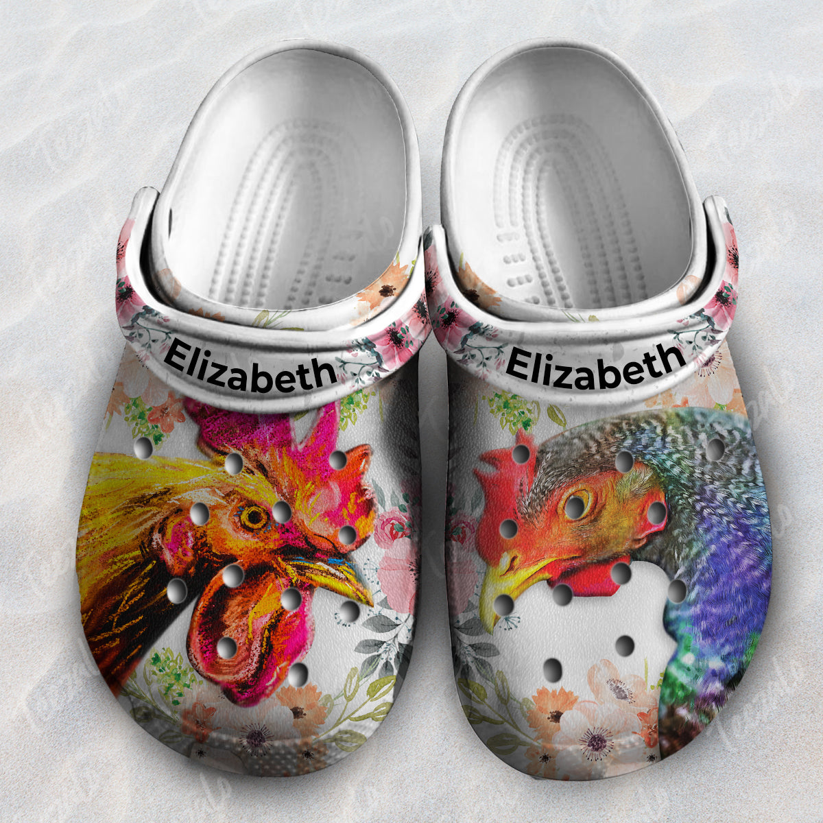 Chicken Flower Personalized Clogs Shoes With Your Name