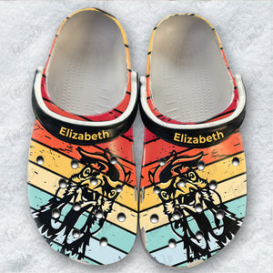 Chicken Personalized Clogs Shoes With Vintage Background