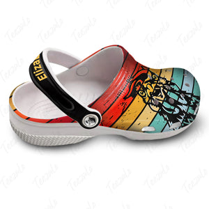 Chicken Personalized Clogs Shoes With Vintage Background
