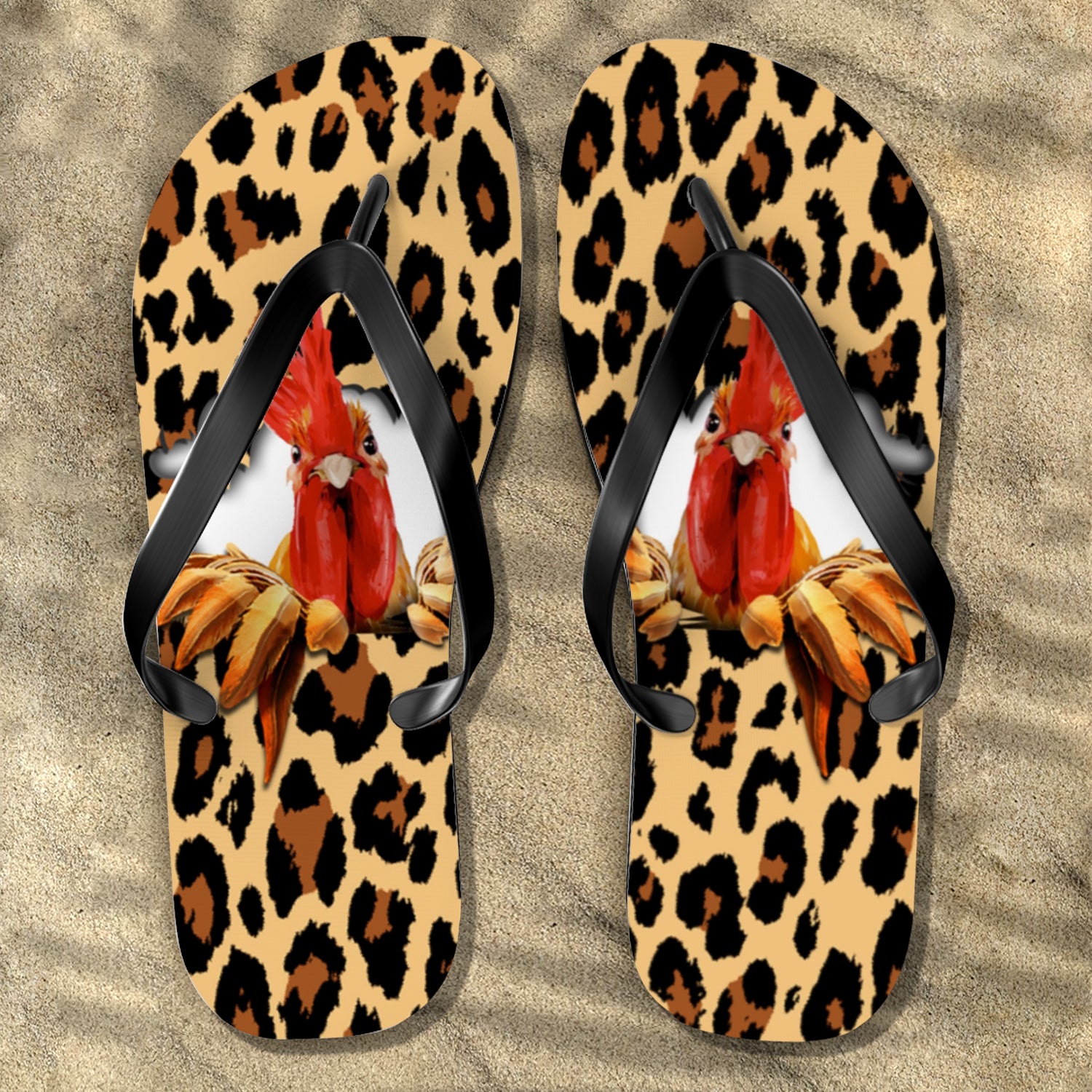 Chicken Hole Leopart Flip Flop