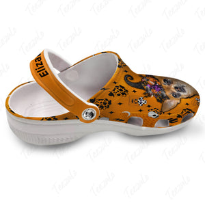 Super Cute Chihuahua In Halloween Witch Hat Personalized Clogs Shoes