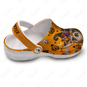 Super Cute Chihuahua In Halloween Witch Hat Personalized Clogs Shoes