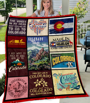 Colorado Fleece Blanket With Flag And Sayings