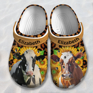 Custom Cow Personalized Clogs Shoes Gift For Cow Lovers HH1003