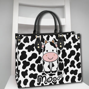 Cow Moo Leather Handbag