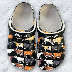 Cow Personalized Clogs Shoes With Cow Breeds