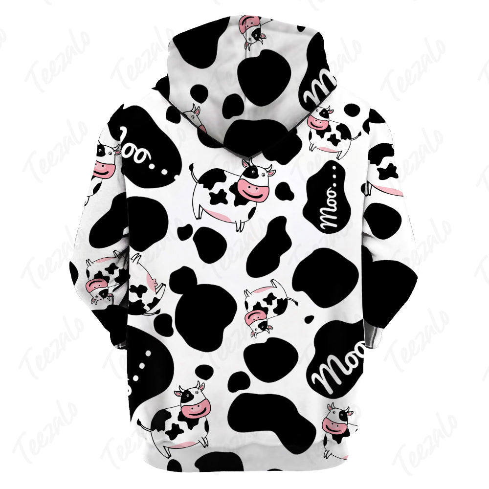 Cow Moo All Over Hoodie TH0921