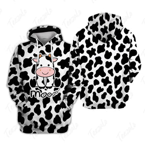 Cow Moo All Over Hoodie