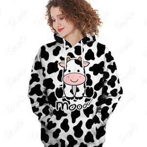 Cow Moo All Over Hoodie