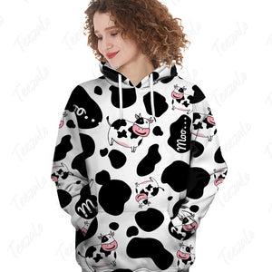 Cow Moo All Over Hoodie TH0921
