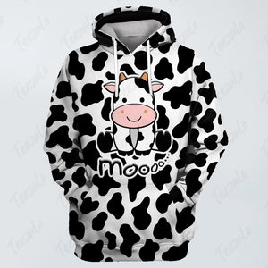 Cow Moo All Over Hoodie