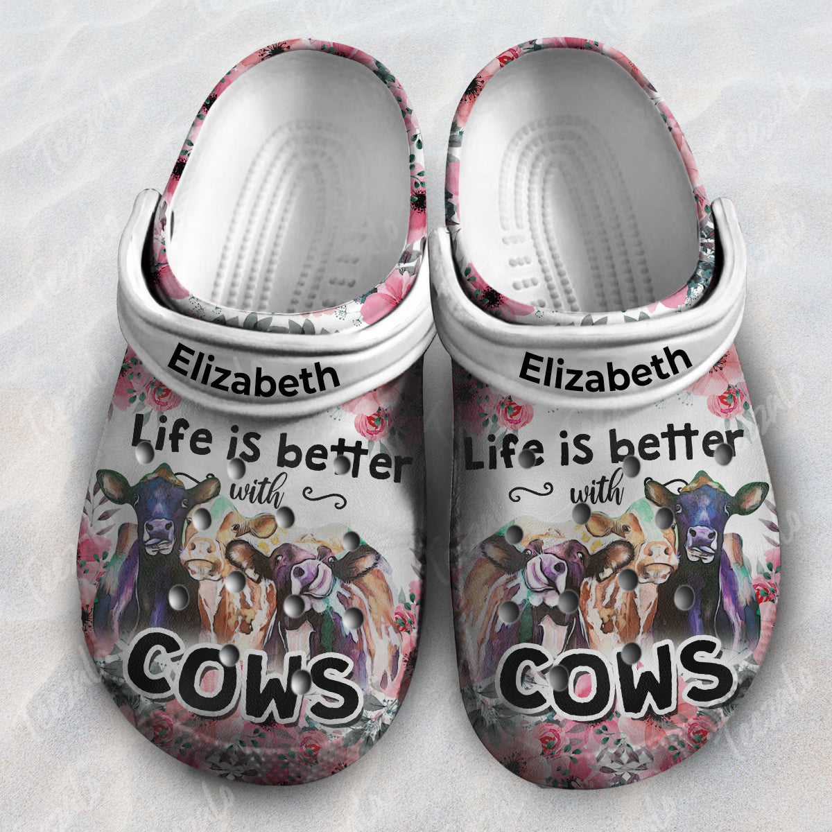 Life Is Better With Cows Personalized Clogs Shoes - Crocs Pet Teezalo
